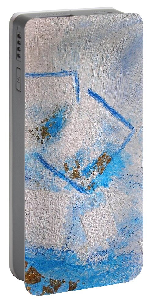 Acryl Painting Mixed Media Portable Battery Charger featuring the painting Icecubes by Pilbri Britta Neumaerker
