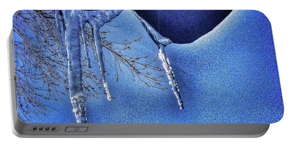 Ice Portable Battery Charger featuring the photograph Icicles by Barry Bohn