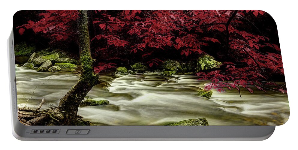 Tennessee Stream Portable Battery Charger featuring the photograph I'll Wait For Your Return by Mike Eingle