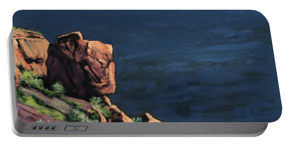 Rocks Portable Battery Charger featuring the painting Illuminated by Sandi Snead