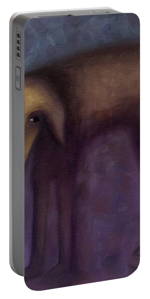 Portrait Portable Battery Charger featuring the painting I'm ready when you are by Suzy Norris