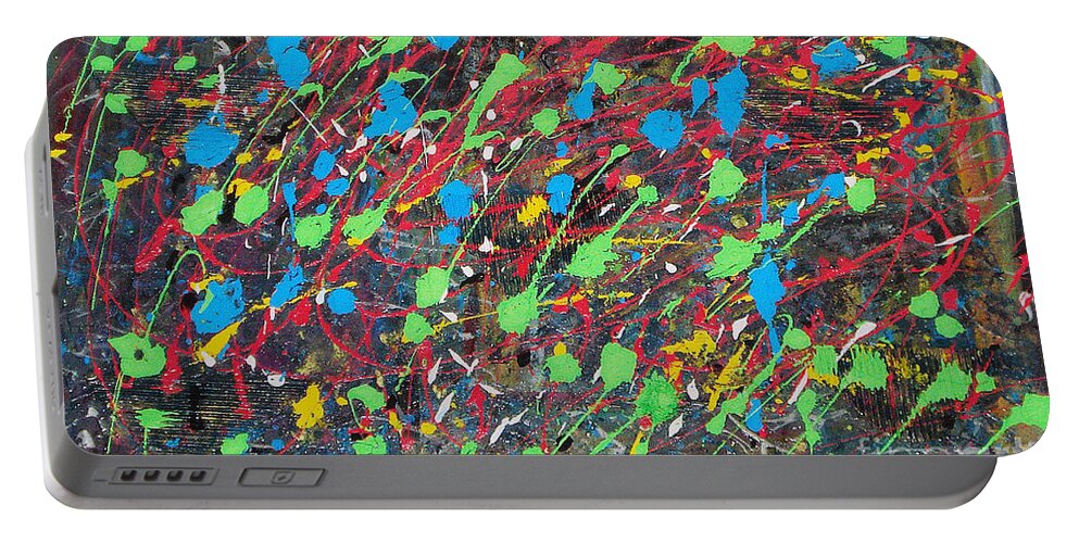 Acrylic Panting Portable Battery Charger featuring the painting Imagination by Yael VanGruber