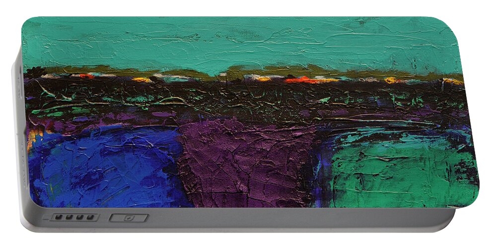 Abstract Portable Battery Charger featuring the painting Imagine 6 by Jim Benest