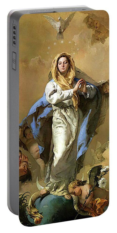 Immaculate Conception Portable Battery Charger featuring the mixed media Immaculate Conception Assumption 104 by Battista Tiepolo