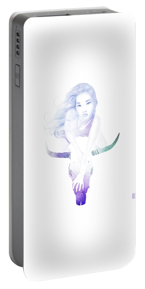 Woman Portable Battery Charger featuring the digital art Immortal by Stevyn Llewellyn