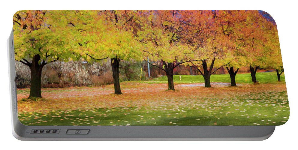 Theresa Tahara Portable Battery Charger featuring the photograph Impressionist Autumn by Theresa Tahara