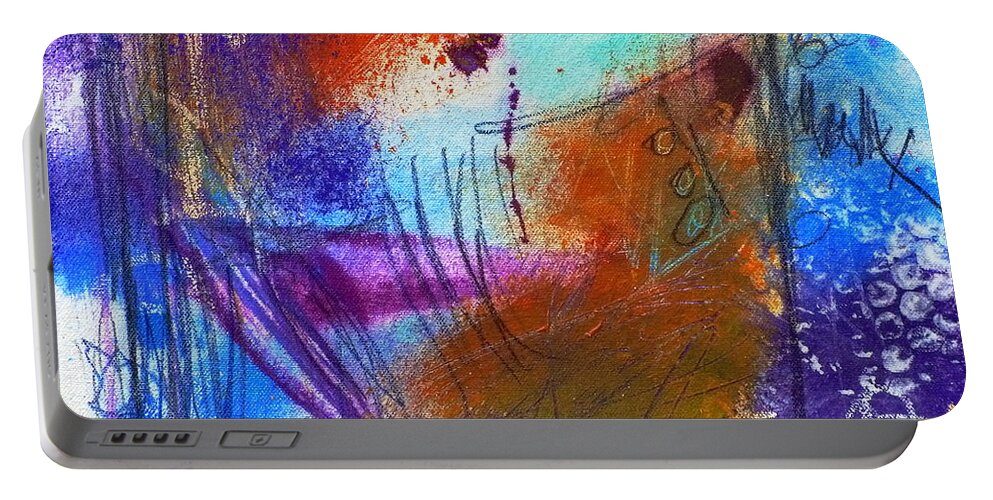 Abstract Painting Portable Battery Charger featuring the painting In A Summer Sky by Tracy Bonin