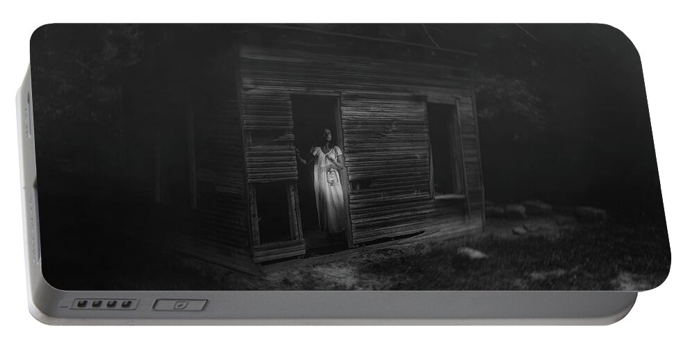 Woman Portable Battery Charger featuring the photograph In Fear She Waits by Tom Mc Nemar