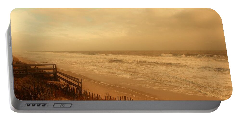 Jersey Shore Portable Battery Charger featuring the photograph In My Dreams The Ocean Sings - Jersey Shore by Angie Tirado