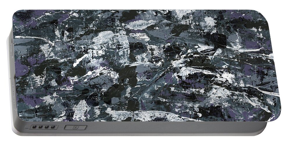 Abstract Portable Battery Charger featuring the painting In Rubble by Matthew Mezo