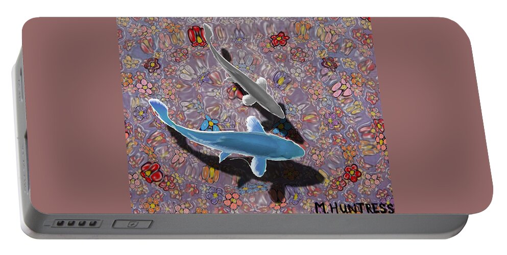 Water Portable Battery Charger featuring the painting In The Bay by Mindy Huntress
