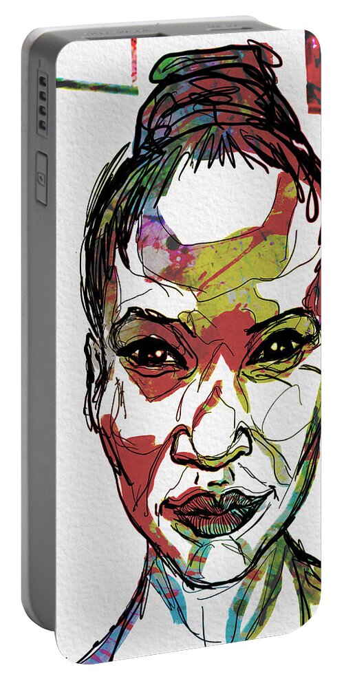 Portrait Portable Battery Charger featuring the digital art In The City by Michael Kallstrom