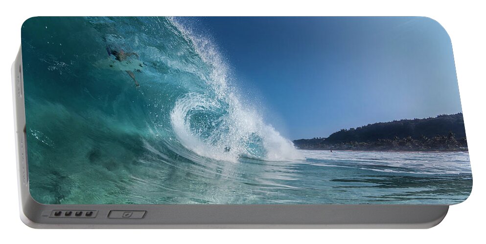 Surf Portable Battery Charger featuring the photograph In The Curl by Sean Davey