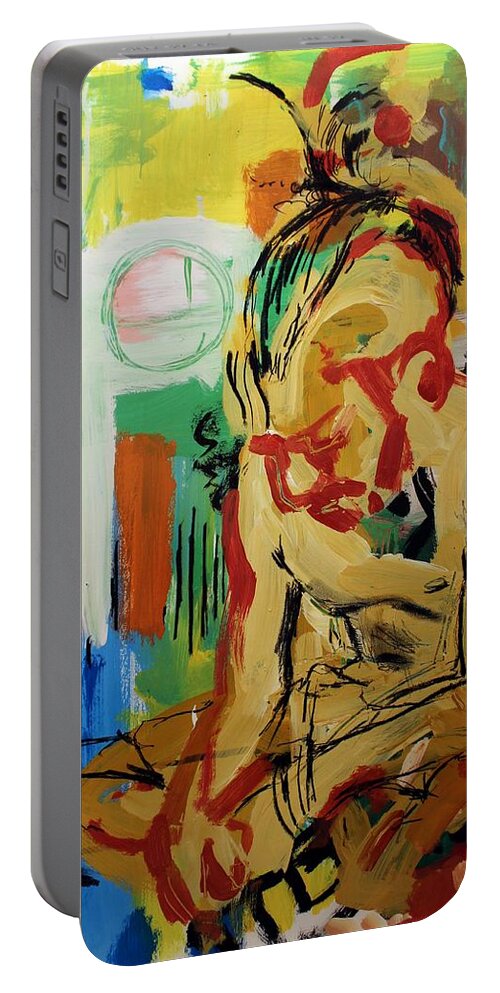 Abstract Portable Battery Charger featuring the painting In the Frequency by Aort Reed