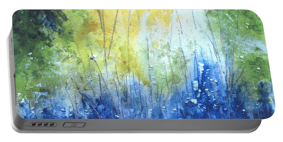 Garden Portable Battery Charger featuring the painting In the Garden by Louise Adams
