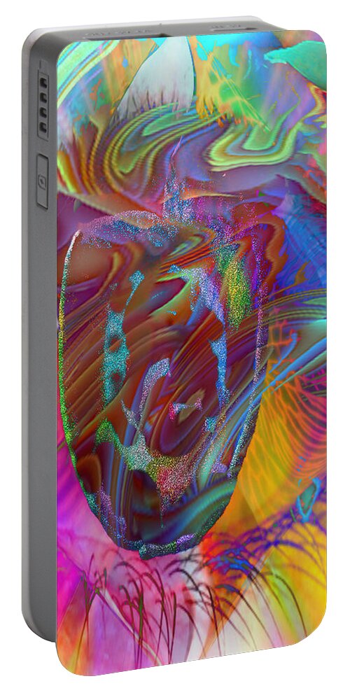 Eye Portable Battery Charger featuring the mixed media In the light by Kevin Caudill