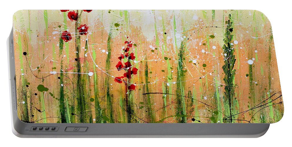 In The Meadow Portable Battery Charger featuring the painting In the Meadow by Kume Bryant
