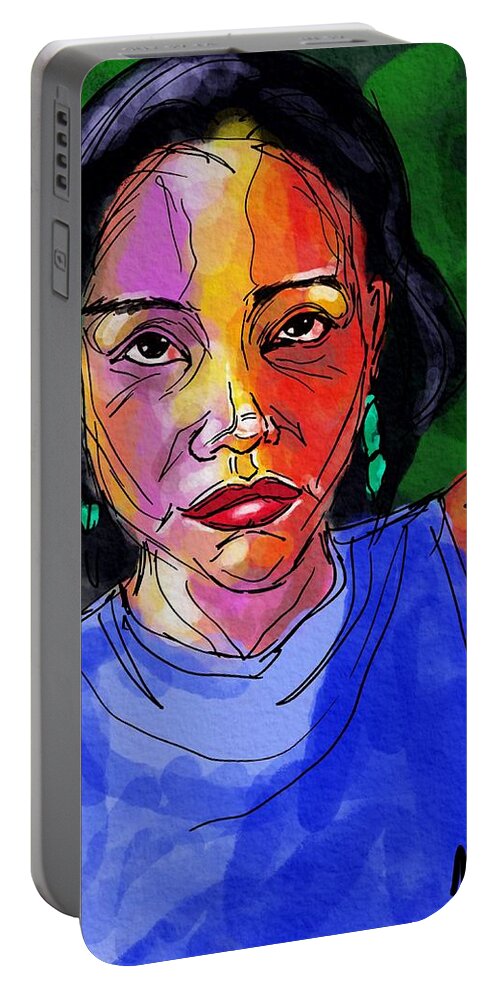 Portrait Portable Battery Charger featuring the digital art In The Shade by Michael Kallstrom
