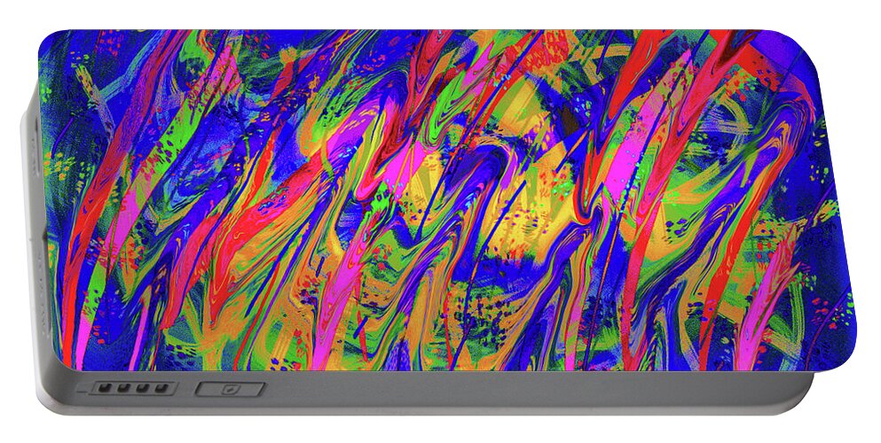 Abstract Portable Battery Charger featuring the digital art In The Weeds by Matt Cegelis