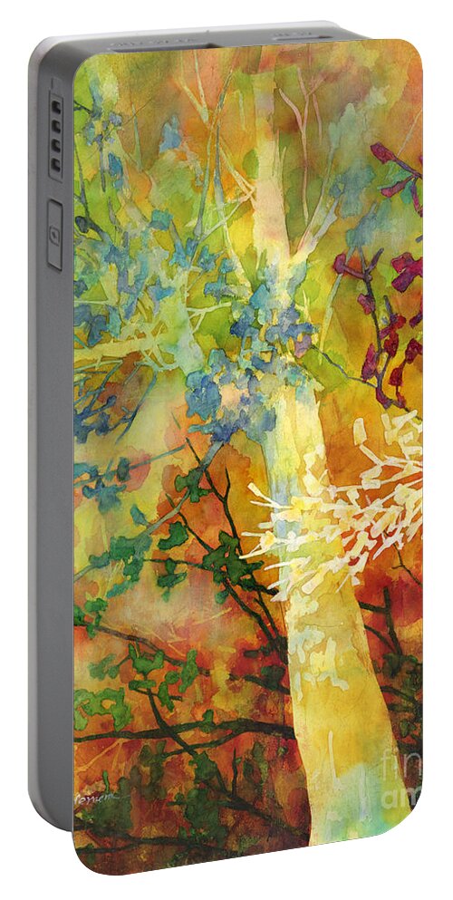Wood Portable Battery Charger featuring the painting In the Woods by Hailey E Herrera