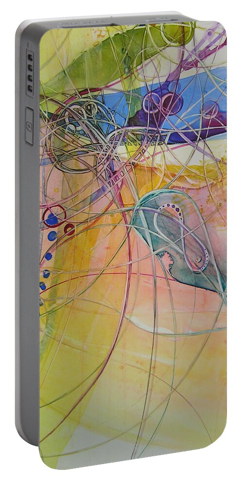 Watercolor Portable Battery Charger featuring the painting In Wright's Hand by Annika Farmer