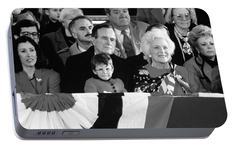 1989 Portable Battery Charger featuring the photograph Inauguration Of George Bush Sr by H. Armstrong Roberts/ClassicStock