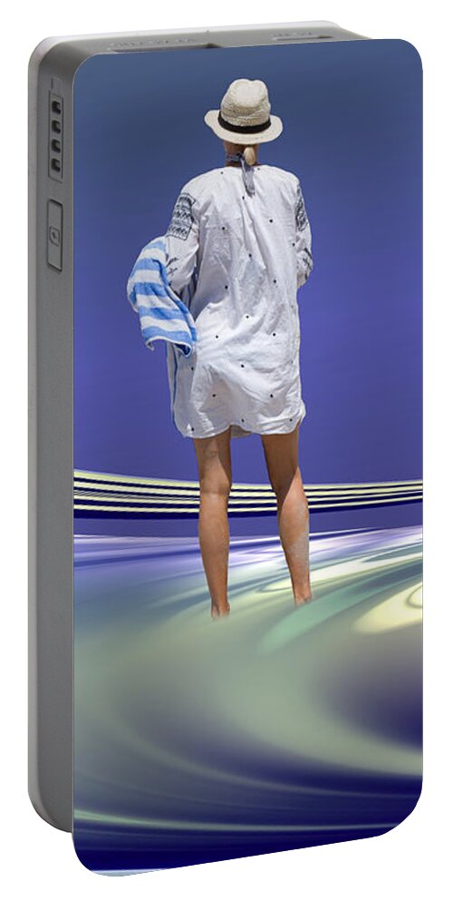 Digital Art Portable Battery Charger featuring the digital art Indecision by Elaine Teague