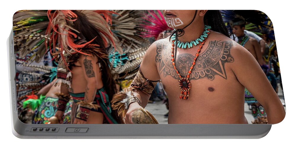 Indians Portable Battery Charger featuring the photograph Indian Dancers by Barry Weiss