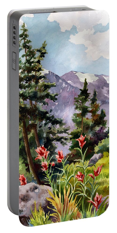 Colorado Art Portable Battery Charger featuring the painting Indian Paintbrush by Anne Gifford