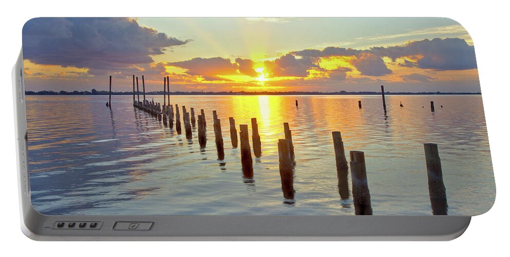 16323 Portable Battery Charger featuring the photograph Indian River Sunrise by Gordon Elwell