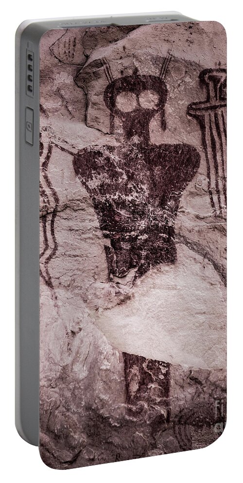  Portable Battery Charger featuring the photograph Indian Shaman Rock Art by Gary Whitton