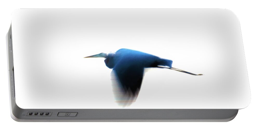 Heron Portable Battery Charger featuring the photograph Inflight by William Norton