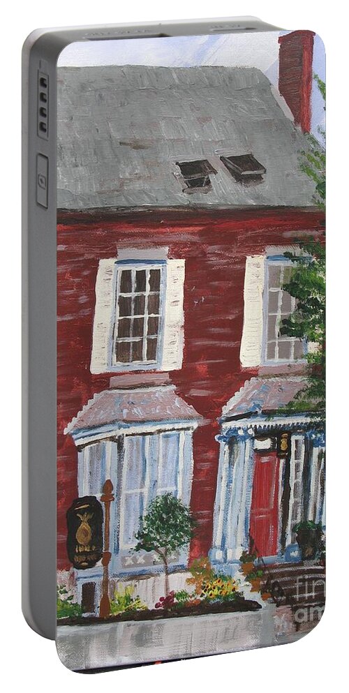 #americana #innsof New England Portable Battery Charger featuring the painting Inn at Park Spring by Francois Lamothe