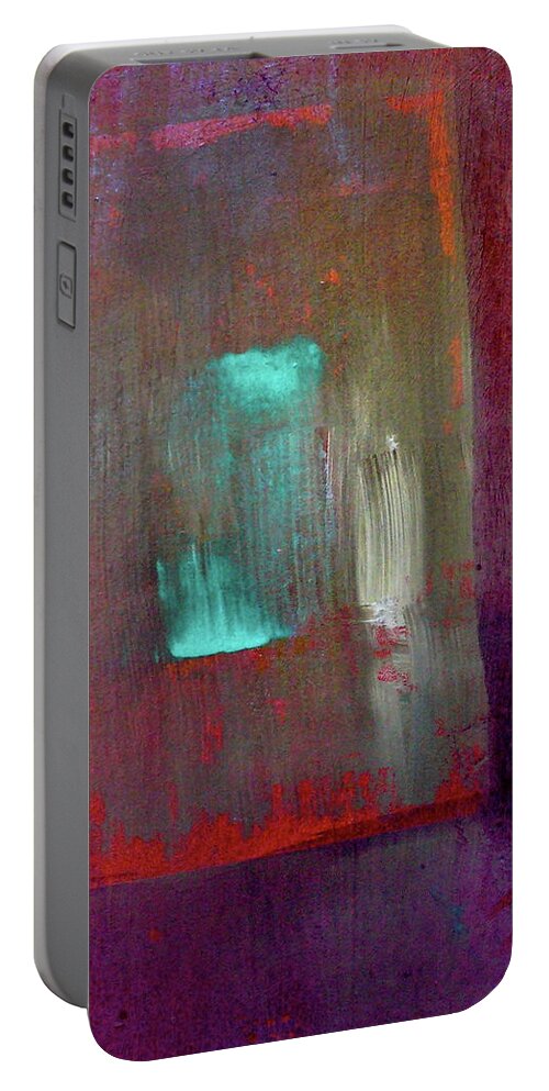 Contemporary Portable Battery Charger featuring the painting Inner Space by Mary Sullivan