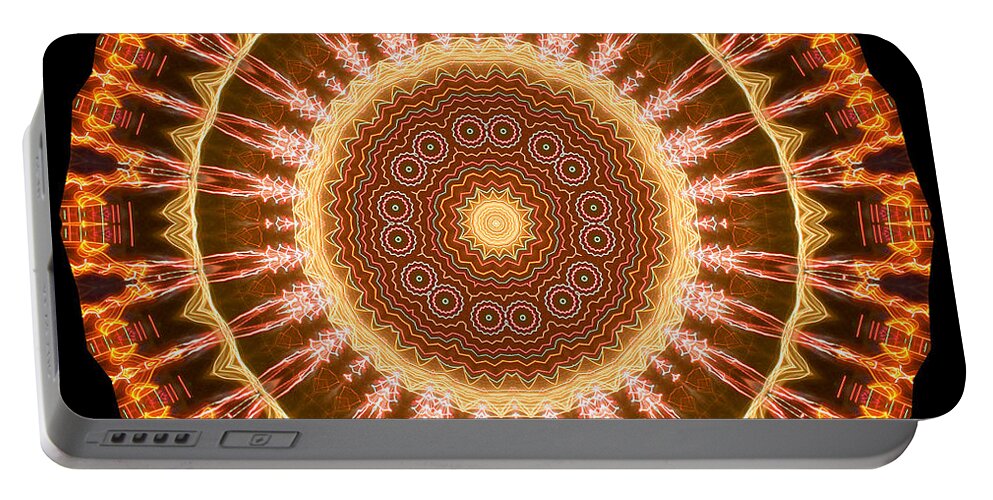 Mandala Portable Battery Charger featuring the painting Inner Star Mandala by Wernher Krutein
