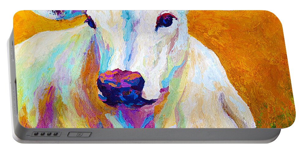 Cows Portable Battery Charger featuring the painting Innocence by Marion Rose