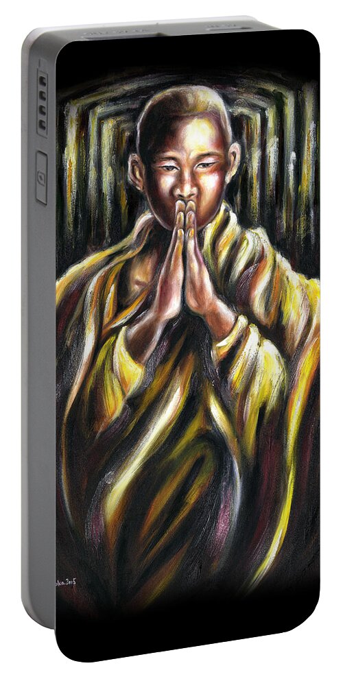 Prayer Portable Battery Charger featuring the painting Inori Prayer by Hiroko Sakai