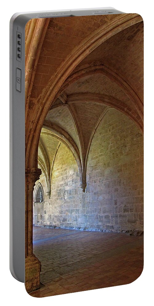 Monastery Portable Battery Charger featuring the photograph Inside a Monastery Dordogne France by Dave Mills
