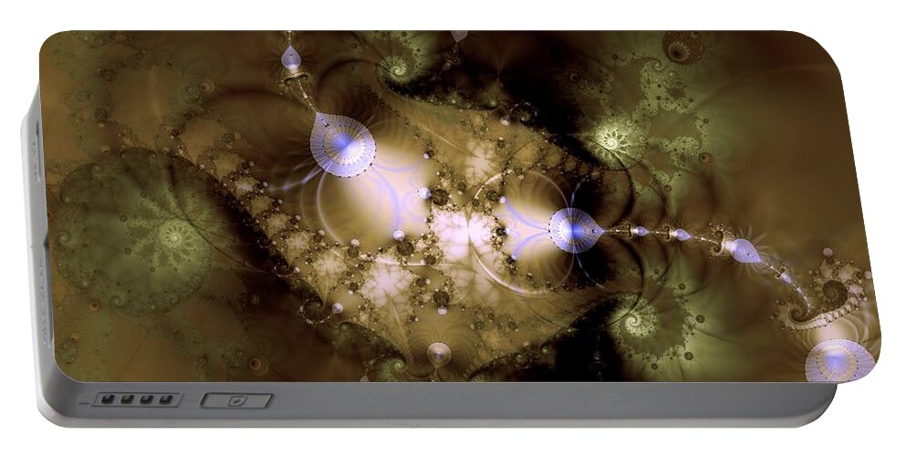 Dimension Portable Battery Charger featuring the digital art Intergalactica by Casey Kotas