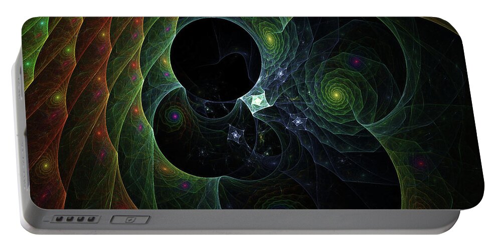 Swirl Portable Battery Charger featuring the digital art Into Space and Time by Deborah Benoit
