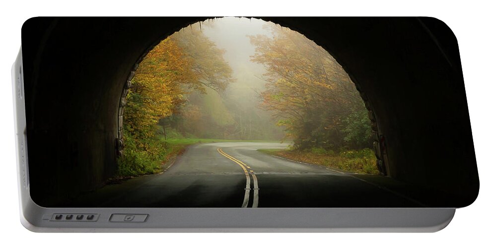 Terry D Photography Portable Battery Charger featuring the photograph Into The Fall Blue Ridge Parkway North Carolina by Terry DeLuco