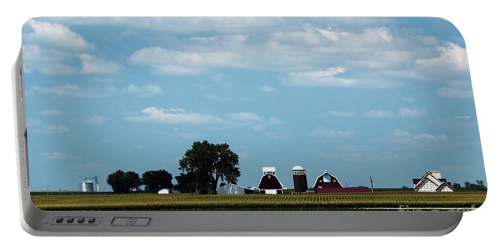 Farm Portable Battery Charger featuring the photograph Iowa Farm by Yumi Johnson