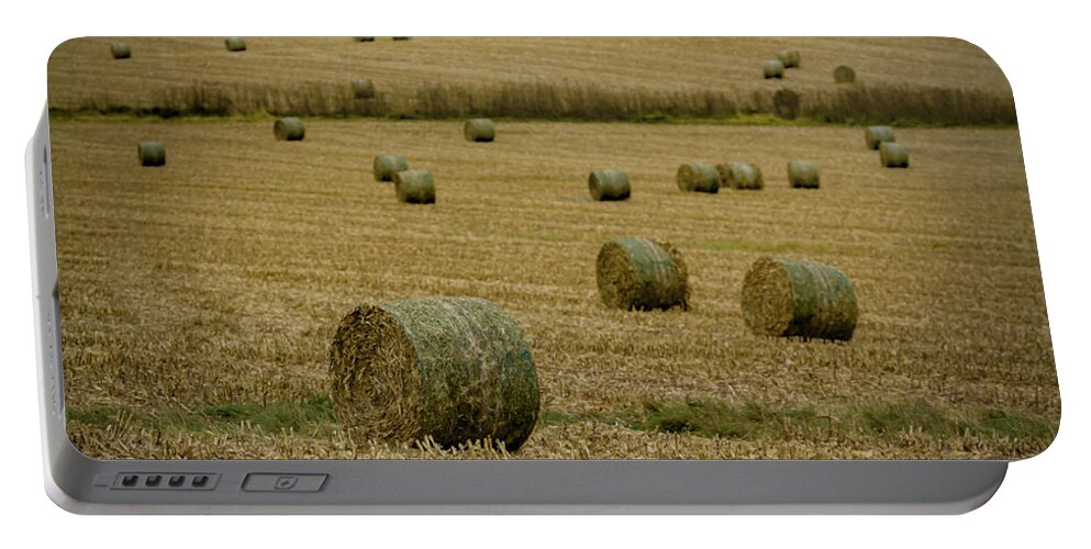 Hay Field Portable Battery Charger featuring the photograph Iowa Hayscape by Ray Congrove