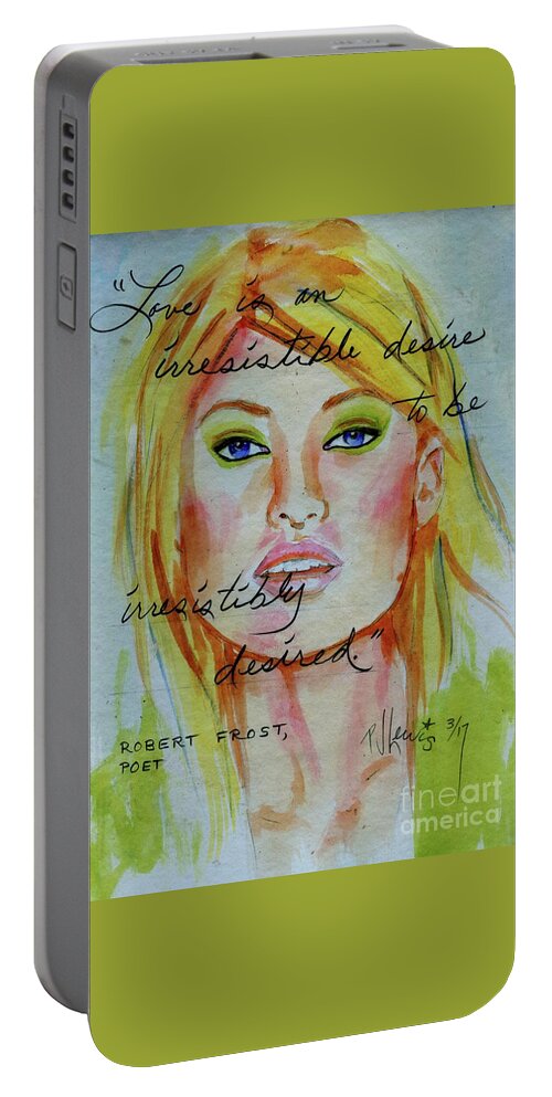 Love Portable Battery Charger featuring the painting Irresistible by PJ Lewis