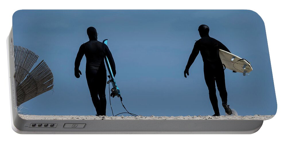 Sand Portable Battery Charger featuring the photograph Is the Surf Up? by David Kay