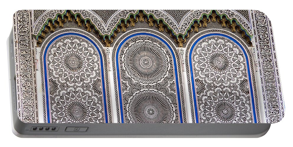Fes Portable Battery Charger featuring the photograph Islamic art - 1 by Claudio Maioli