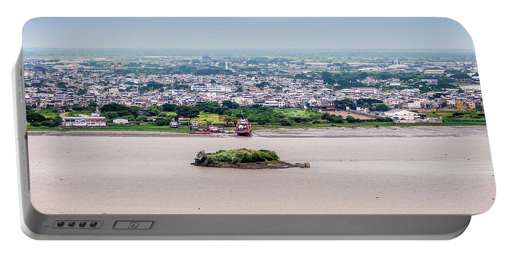 Island Portable Battery Charger featuring the photograph Island in the River by Daniel Murphy
