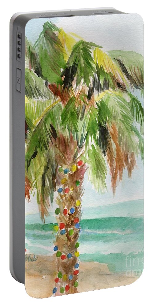 Palm Trees Portable Battery Charger featuring the painting Island Lights by Bev Veals