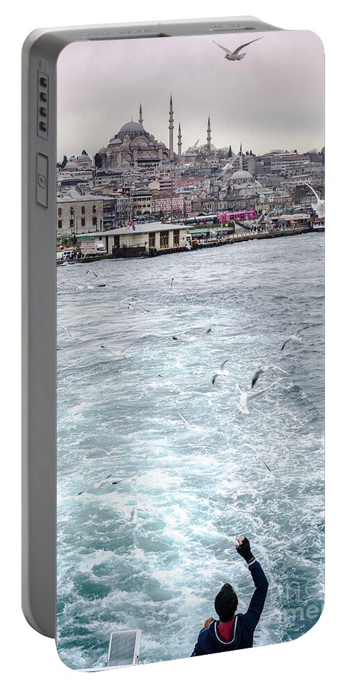 Birds Portable Battery Charger featuring the photograph Istanbul to Kadikoy, Ferry Ride on the Golden Horn by Perry Rodriguez