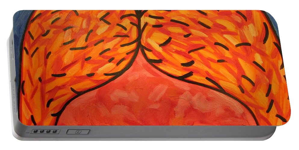Abstract Portable Battery Charger featuring the painting It Takes Two by Steven Miller